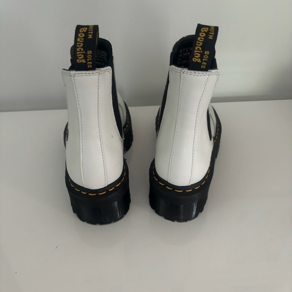 Dr. Martens, Size 7, patent white with black chunky sole. - Picture 2 of 4